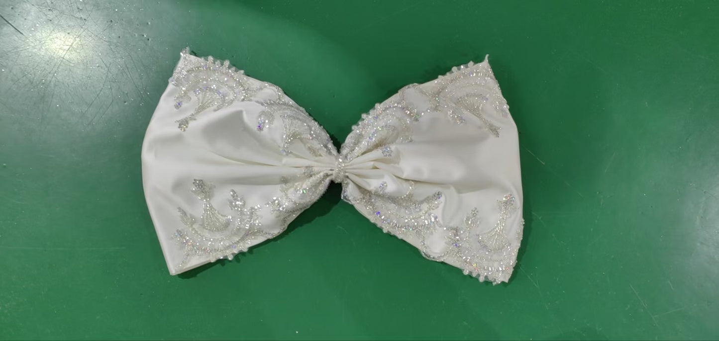 Custom-made Ivory satin luxury beading off the shoulder princess ballgown royal wedding dress