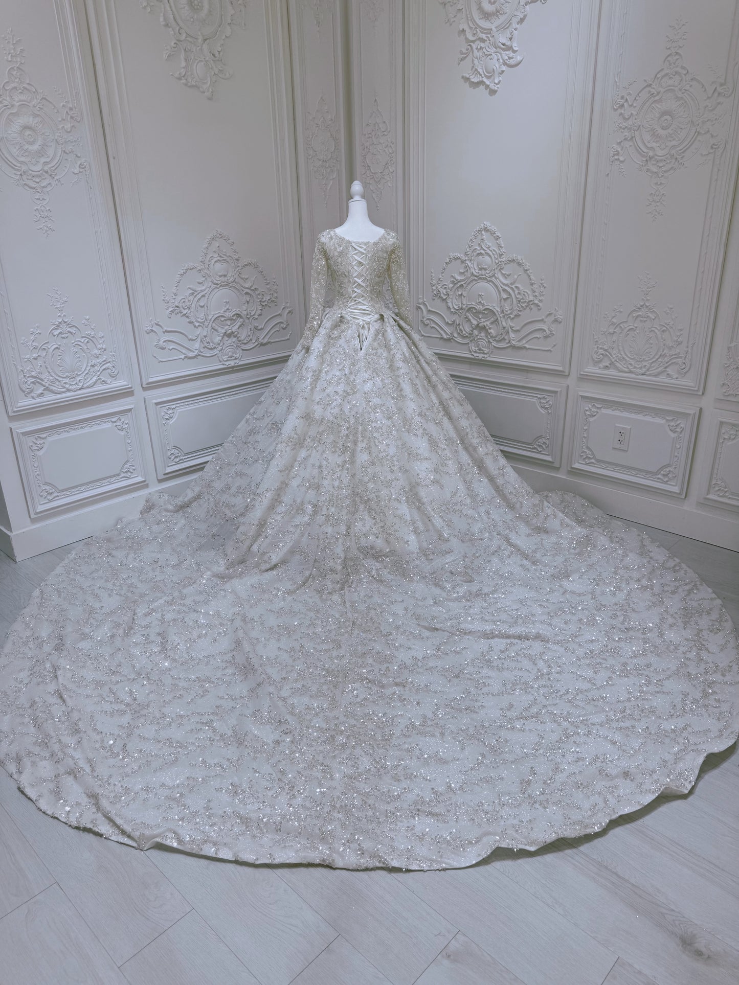 TBC-B034 Made to order luxury beading sparkling princess ballgown royal wedding dress