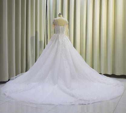 TBC-CM005  Custom-made luxury beading 2 in 1 look Mermaid&Aline wedding dress with detachable skirt - Ting's Bridal Collection